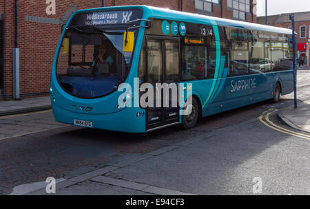 A new Arriva Sapphire bus providing an enhanced 15 minute interval service on selected routes countrywide Stock Photo