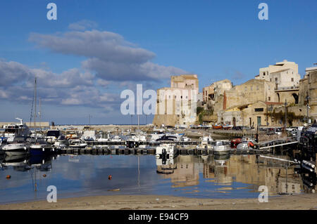 view of the fishing port of Castellammare del Golfo, Sicily Stock Photo