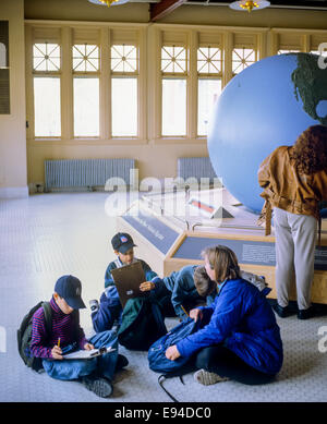 Schoolchildren visiting Ellis Island Immigration Museum New York NY USA Stock Photo