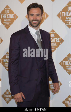 UK Theatre Awards 2014, actor Michael Xavier with girlfriend Stock ...