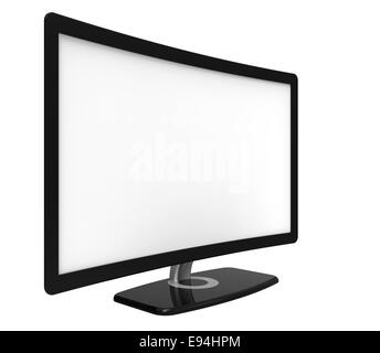 Curved tv screen, isolated on white background Stock Photo