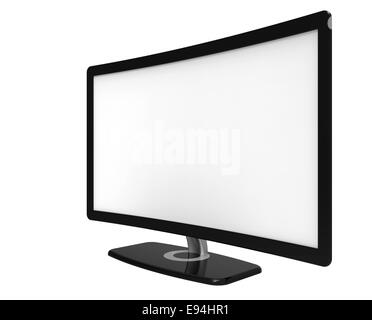 Curved tv screen, isolated on white background Stock Photo