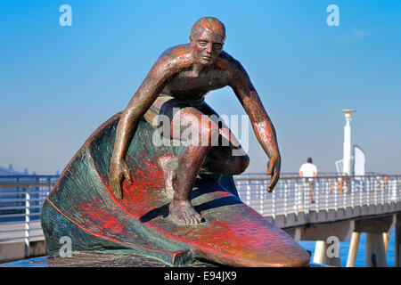 The Tim Kelly Lifeguard memorial is dedicated to the brave men and women who have served as Los Angeles County lifeguards. Stock Photo