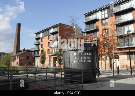 Kelham Island Housing apartments in Sheffield England. Urban redevelopment regeneration, Inner city residential apartments Stock Photo