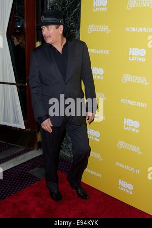 HBO Latino hosts preview of the new special Santana de Corazon screening at the Hudson Theatre in New York City  Featuring: Carlos Santana Where: New York City, New York, United States When: 16 Apr 2014 Stock Photo