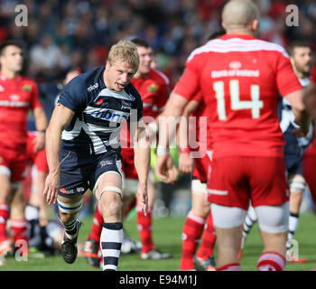 Salford, UK. 18th Oct, 2014. David Seymour of Sale Sharks - European Rugby Champions Cup - Sale Sharks vs Munster - AJ Bell Stadium - Salford- England - 18th October 2014 - Picture Simon Bellis/Sportimage. © csm/Alamy Live News Stock Photo