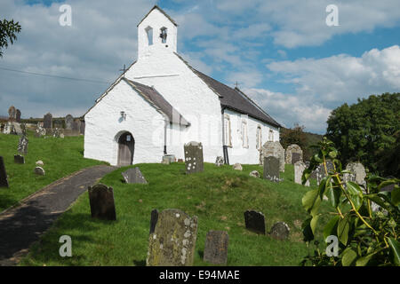 Small isolated church of St Michael nr the seaside village of Penbryn between New Quay and Cardigan, Ceredigion, West Wales, UK Stock Photo