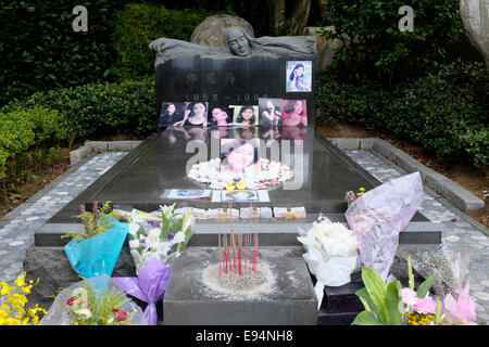 Grave of Taiwanese Singer Teresa Teng in Jinsan, New Taipei City, Taiwan Stock Photo