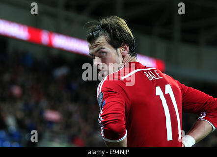Cardiff, UK. 13th Oct, 2014. Gareth Bale of Wales - Euro 2016 Qualifying - Wales vs Cyprus - Cardiff City Stadium - Cardiff - Wales - 13th October 2014 - Picture Simon Bellis/Sportimage. © csm/Alamy Live News Stock Photo