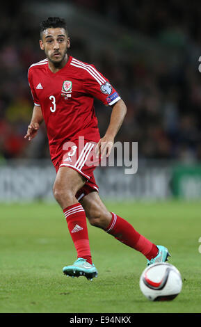 Cardiff, UK. 13th Oct, 2014. Neil Taylor of Wales - Euro 2016 Qualifying - Wales vs Cyprus - Cardiff City Stadium - Cardiff - Wales - 13th October 2014 - Picture Simon Bellis/Sportimage. © csm/Alamy Live News Stock Photo
