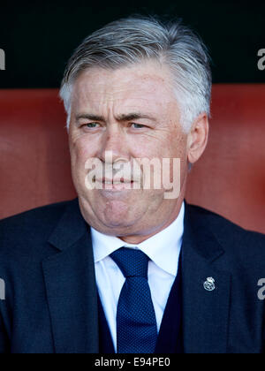 Valencia, Spain. 18th Oct, 2014. La Liga BBVA Football. Levante UD versus Real Madrid at Ciutat de Valencia stadium. Head Coach Carlo Ancelotti of Real Madrid © Action Plus Sports/Alamy Live News Stock Photo