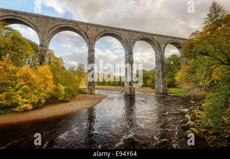 Arches of the Lambley Viaduct  a bridge over the South Tyne river in Northumberland Stock Photo