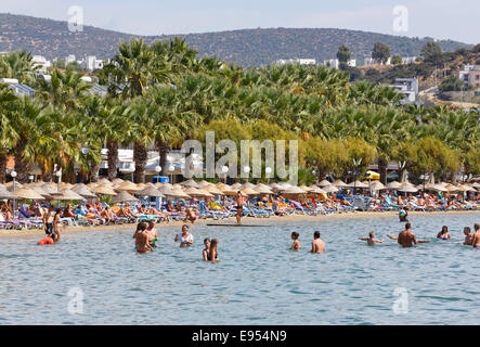 Beach of Gumbet, Bodrum Peninsula, Bodrum, Muğla province, Aegean Region, Turkey Stock Photo