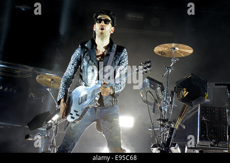 BARCELONA - MAY 30: Chromeo (Canadian electro-funk duo) performs at Heineken Primavera Sound 2014 Festival (PS14). Stock Photo