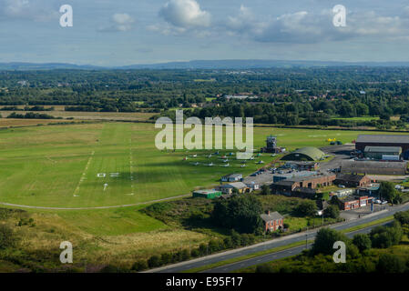 An aerial view of City Airport and Heliport in Manchester, United Kingdom Stock Photo