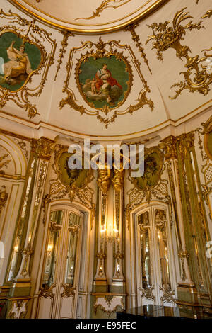 Queluz palace, Queluz, Lisbon; The sala de musica or ballroom. Stock Photo