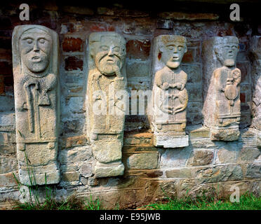 White island statues, Lower Lough Erne, Co. Fermanagh, Northern Ireland Stock Photo