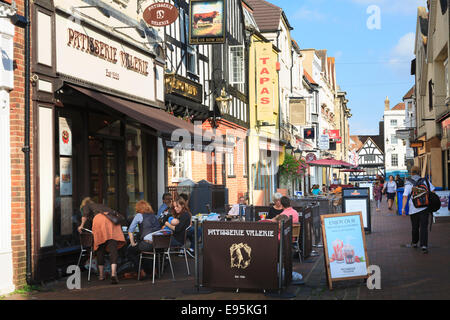 Street cafes in Butchers Row Salisbury Stock Photo