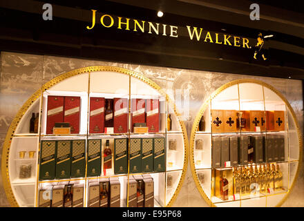 Johnnie Walker Whisky on sale at the Duty Free shop, Dubai airport, United Arab Emirates ( UAE ) Stock Photo
