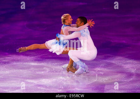 Aliona Savchenko and Robin Szolkowy (GER) performing in the Figure Skating Gala Exhibition at the Olympic Winter Games, Sochi 20 Stock Photo