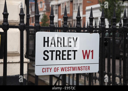 Street sign for Harley Street, London W1 Stock Photo