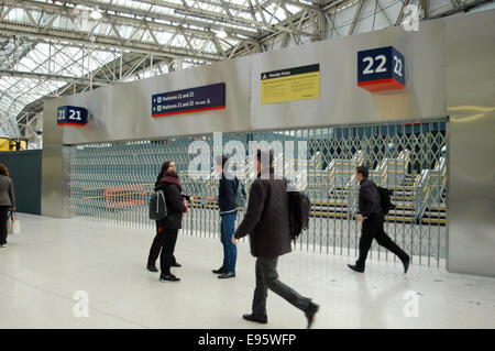 London, UK. 20th Oct, 2014. Platforms 21 & 22 at the old Eurostar Terminal at Waterloo station look ready to open. Credit:  JOHNNY ARMSTEAD/Alamy Live News Stock Photo