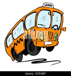 Cartoon bus, isolated on a white background Stock Photo