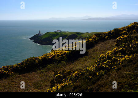 The Bailey Irish Lighthouse on howth head co Dublin overlooking Dublin Bay Stock Photo