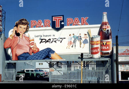Billboard for Par T Pak Cola  circa 1950s Stock Photo