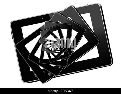 kaleidoscope from black tablets in the black tablets Stock Photo