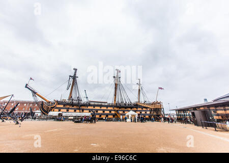 HMS Victory historic ship, Portsmouth Historic Dockyard, Portsmouth, Hampshire, England Stock Photo