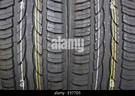 Pair of new summer car tires Stock Photo