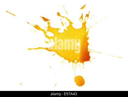 Abstract yellow ink splash Stock Photo