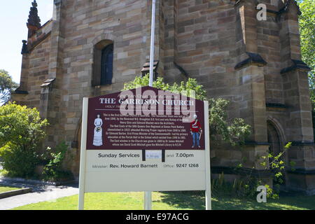 The church, the colony's first military church, was built in 1840 for soldiers to attend services, the Rocks,Sydney,Australia Stock Photo