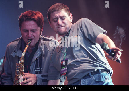 Shaun Ryder, and Black Grape, in concert at 'T In The Park 1996', Scotland. Stock Photo