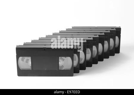 Old, obsolete video cassette vhs on a white background. Stock Photo