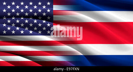 USA and Costa Rica. Relations between two countries. Conceptual image. Stock Photo