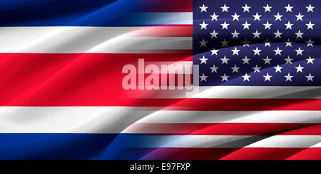 USA and Costa Rica. Relations between two countries. Conceptual image. Stock Photo