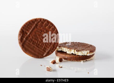 Chocolate covered Rice cakes Stock Photo