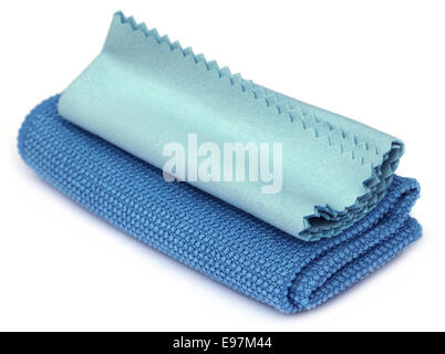 Wiping cloth with towel over white background Stock Photo