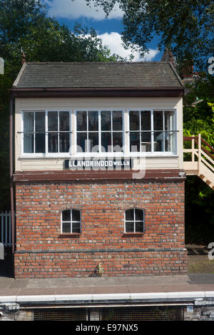 Llandrindod Wells railway station signal box Powys Mid Wales UK Stock Photo