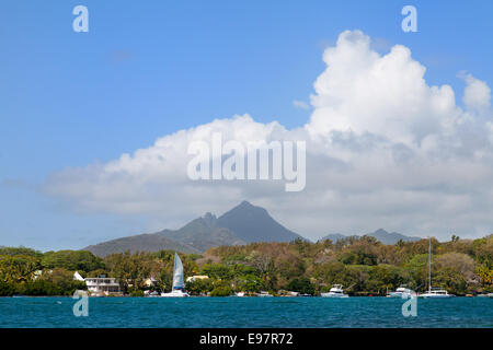 Mauritius, the east coast, seen from the Indian Ocean, Mauritius, Africa Stock Photo