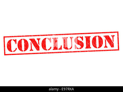 CONCLUSION red Rubber Stamp over a white background. Stock Photo