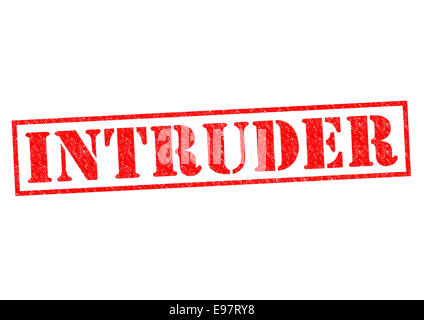 INTRUDER red Rubber Stamp over a white background. Stock Photo