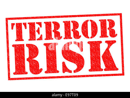 TERROR RISK red Rubber Stamp over a white background. Stock Photo