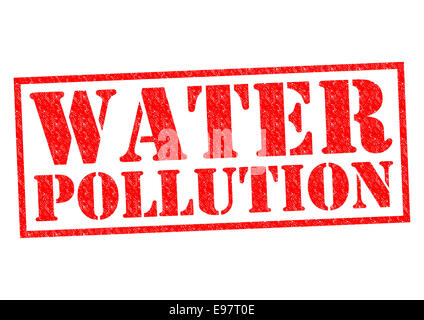 WATER POLLUTION red Rubber Stamp over a white background. Stock Photo