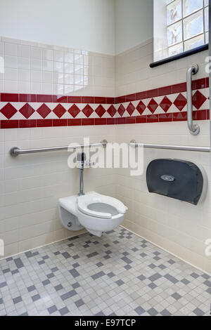 A stall in an ADA accessible rest room. Stock Photo