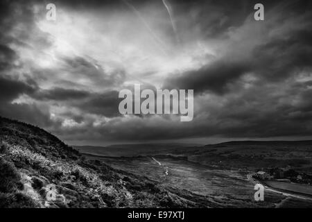 Tail end of hurricane Gonzalo over Ilkley, Yorkshire, UK Stock Photo