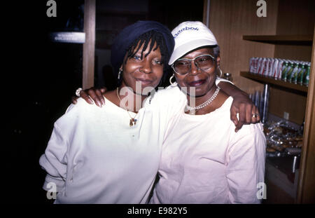 Whoopi Goldberg and her mom backstage at Comic Relief Stock Photo