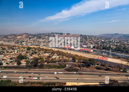 Elysian Valley and Cypress Park taken from Elysian Park, Los Angeles, California, USA Stock Photo